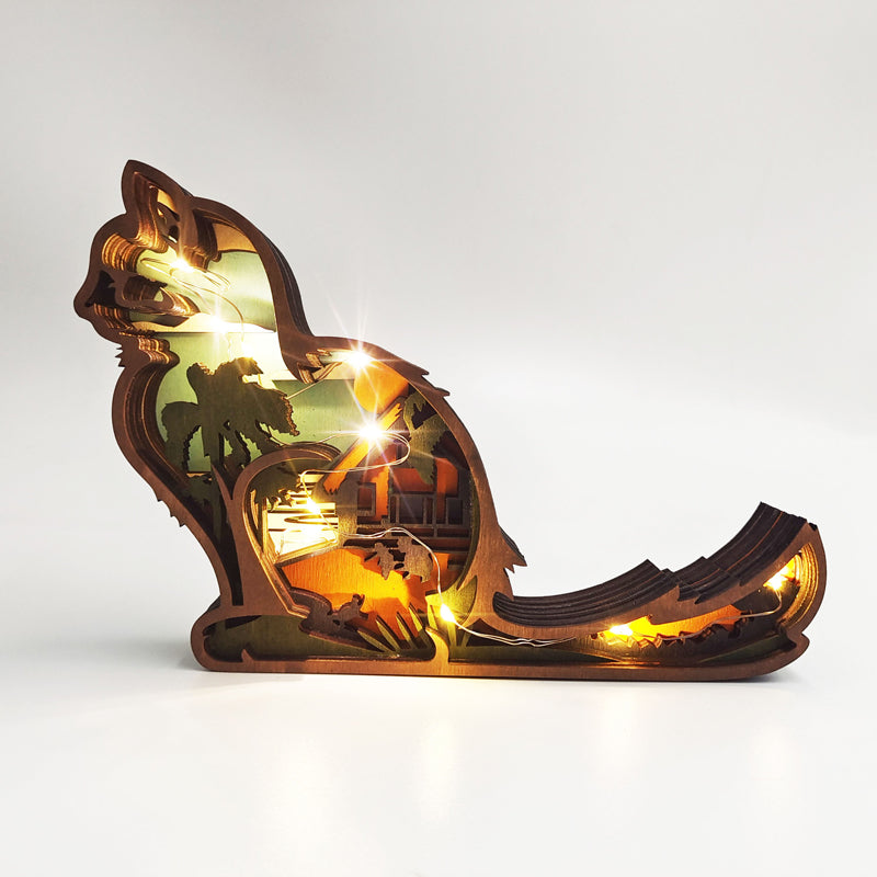3D Creative Wooden Animal Carving Handcraft Gift