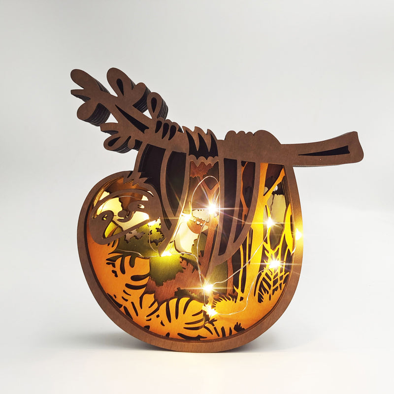 3D Creative Wooden Animal Carving Handcraft Gift