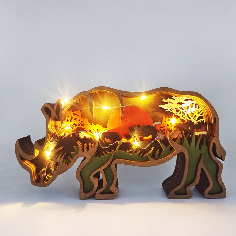3D Creative Wooden Animal Carving Handcraft Gift