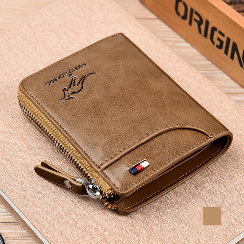 Kangaroo Men’s RFID Blocking Wallet with Zipper Multi Credit Card Holder