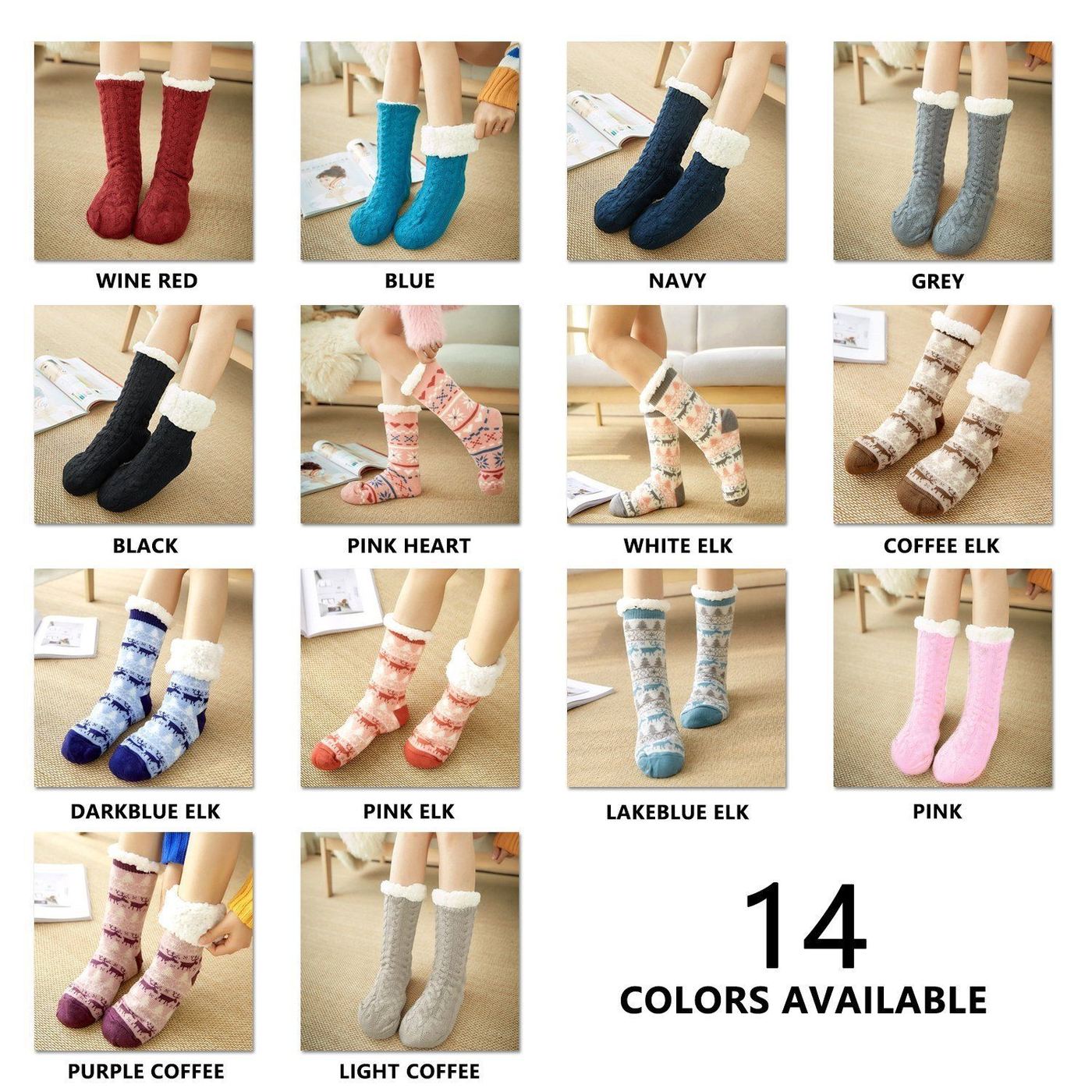 Winter Thermal House-stay Slipper Huggle Socks