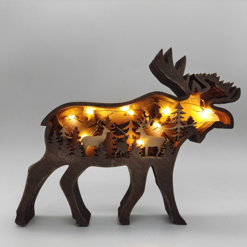 3D Creative Wooden Animal Carving Handcraft Gift
