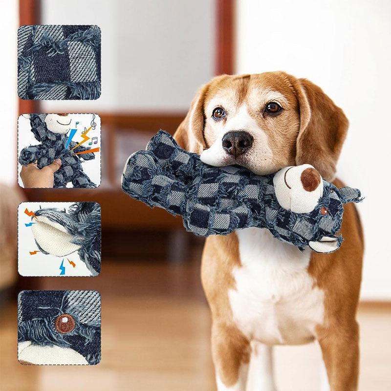 Indestructible Robust Bear Bite Resistant Plush Squeaky Dog Toys