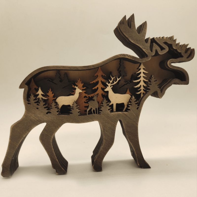 3D Creative Wooden Animal Carving Handcraft Gift