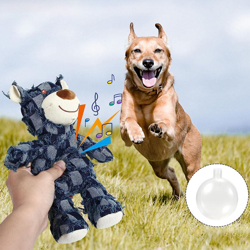 Indestructible Robust Bear Bite Resistant Plush Squeaky Dog Toys