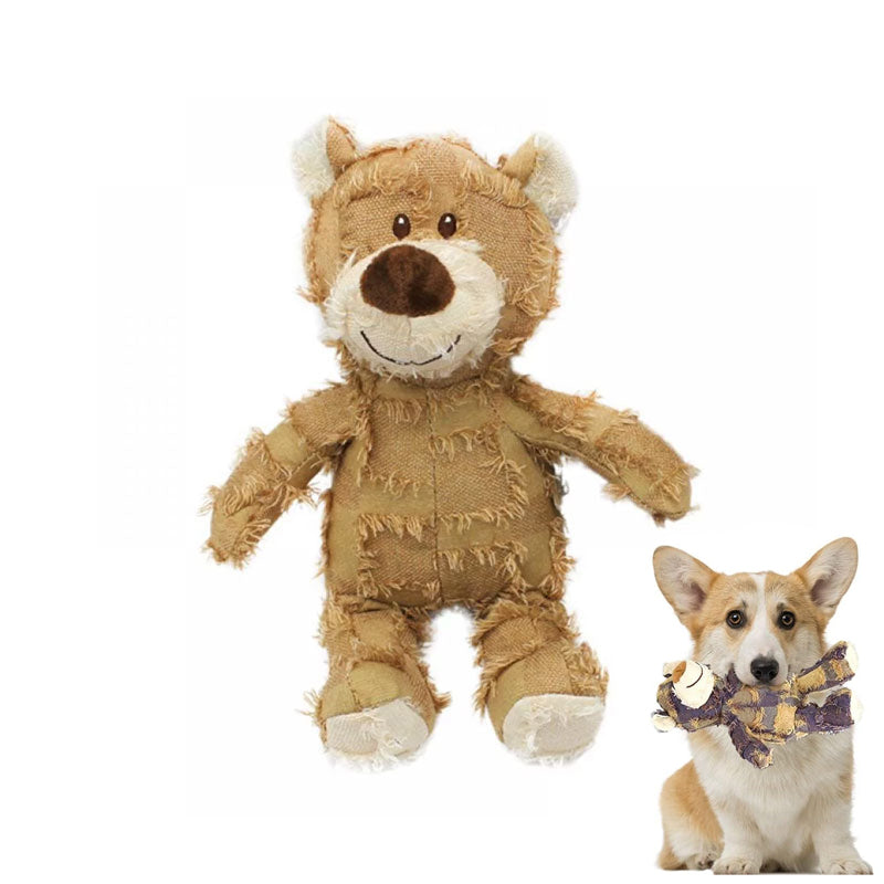 Indestructible Robust Bear Bite Resistant Plush Squeaky Dog Toys