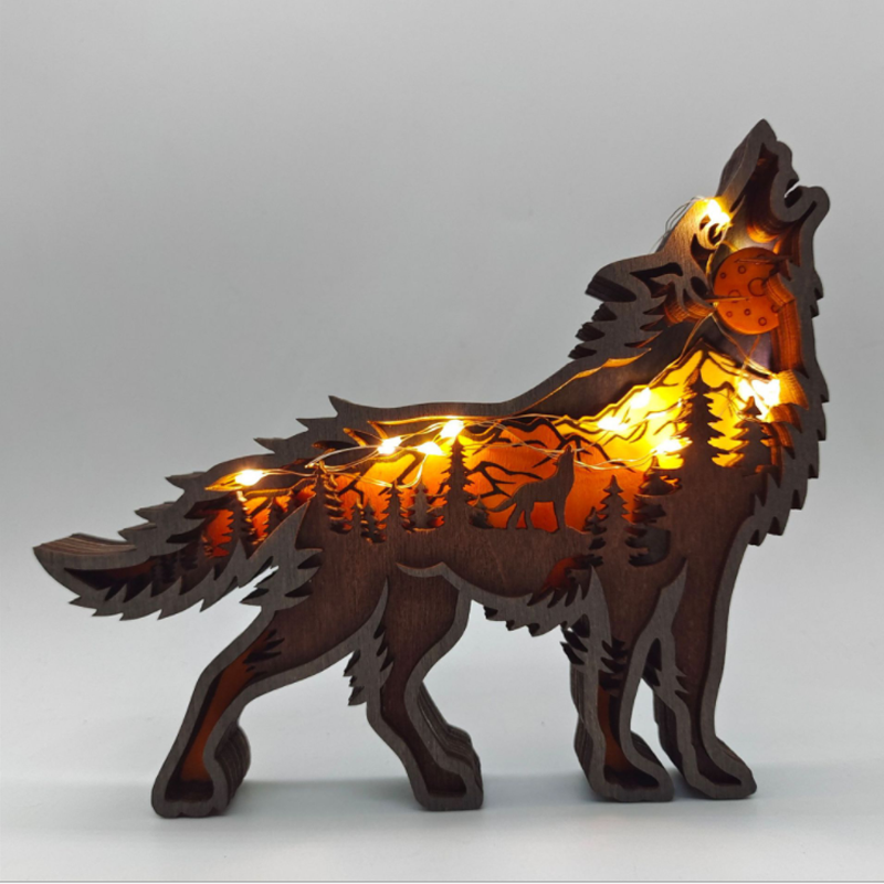 3D Creative Wooden Animal Carving Handcraft Gift