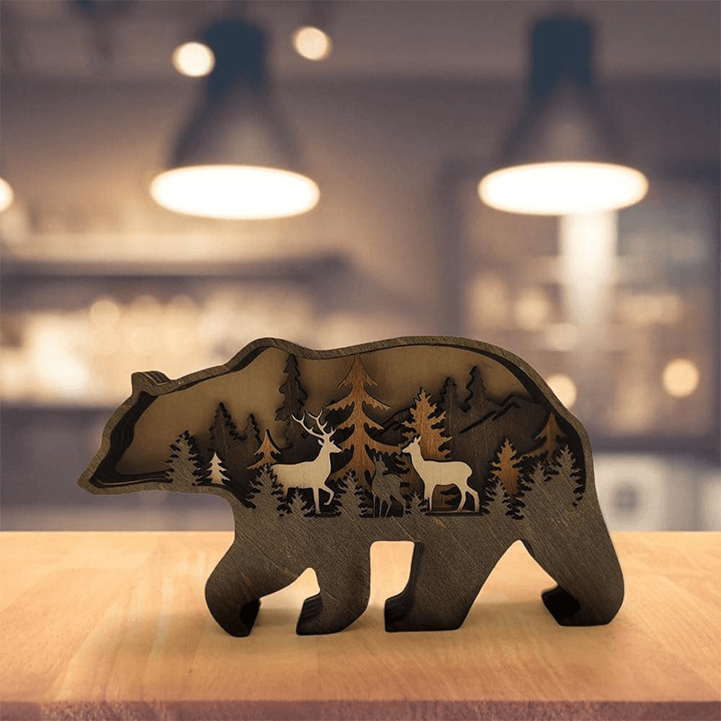 3D Creative Wooden Animal Carving Handcraft Gift