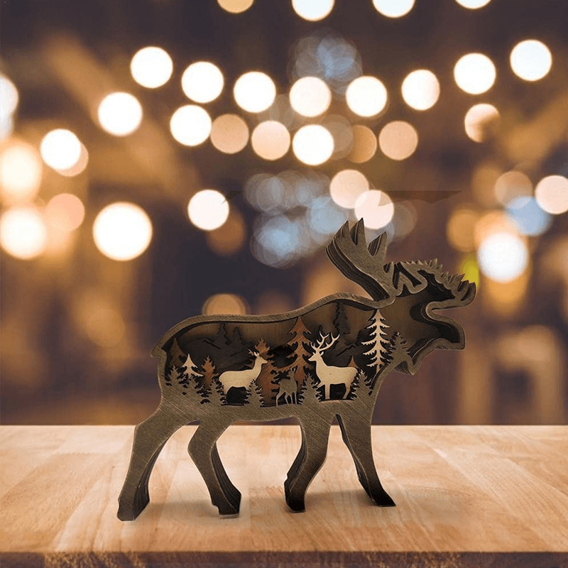 3D Creative Wooden Animal Carving Handcraft Gift