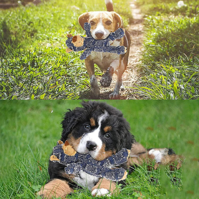 Indestructible Robust Bear Bite Resistant Plush Squeaky Dog Toys
