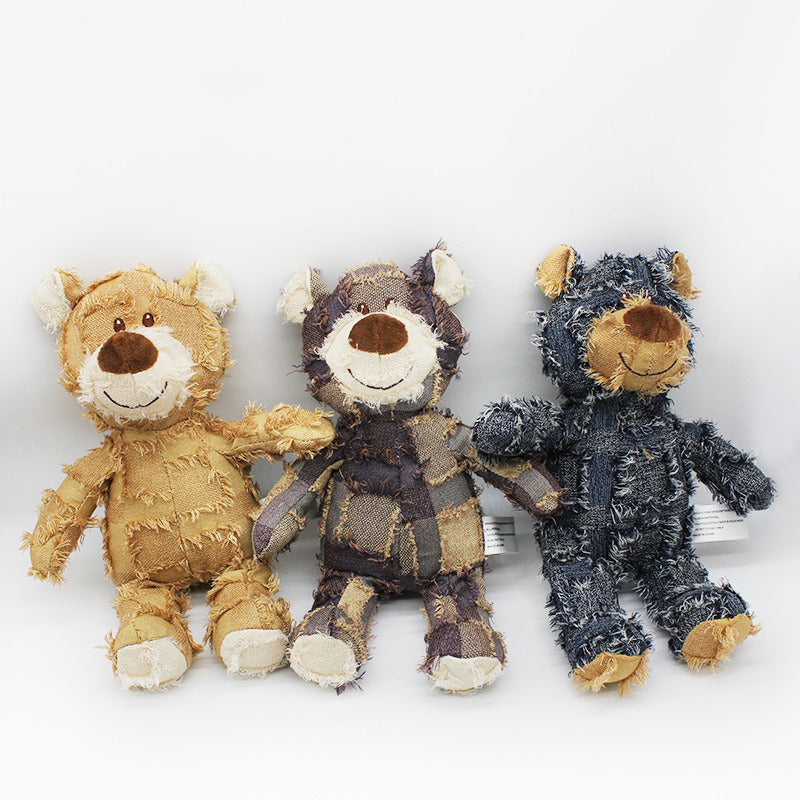 Indestructible Robust Bear Bite Resistant Plush Squeaky Dog Toys
