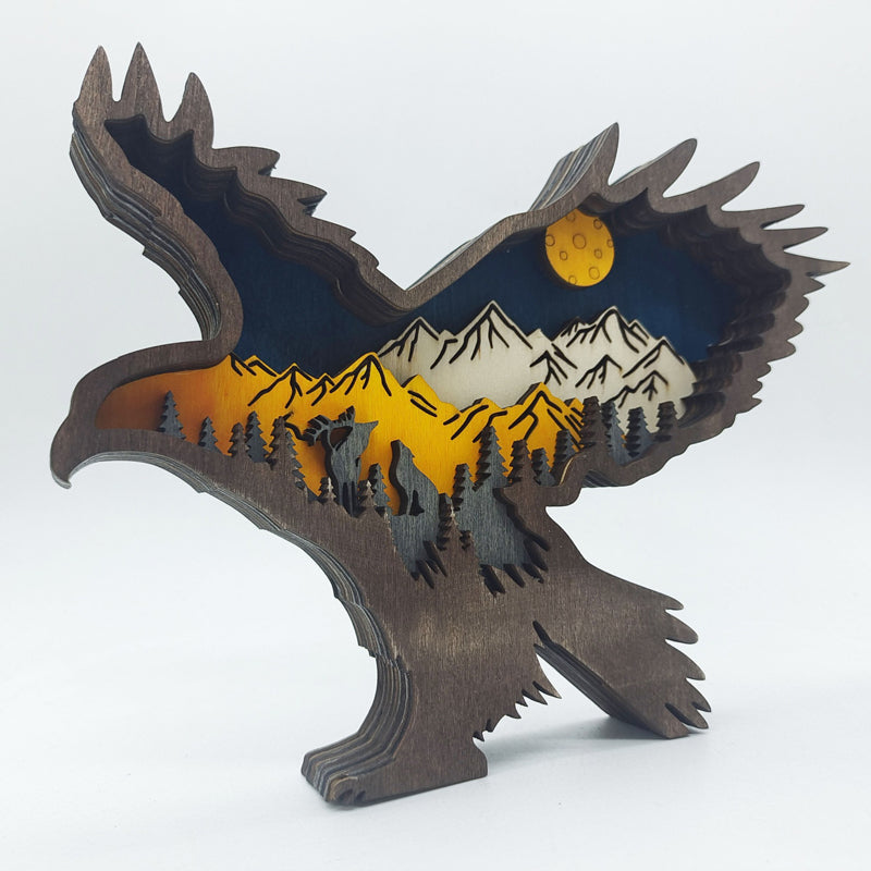 3D Creative Wooden Animal Carving Handcraft Gift