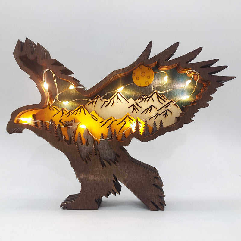 3D Creative Wooden Animal Carving Handcraft Gift