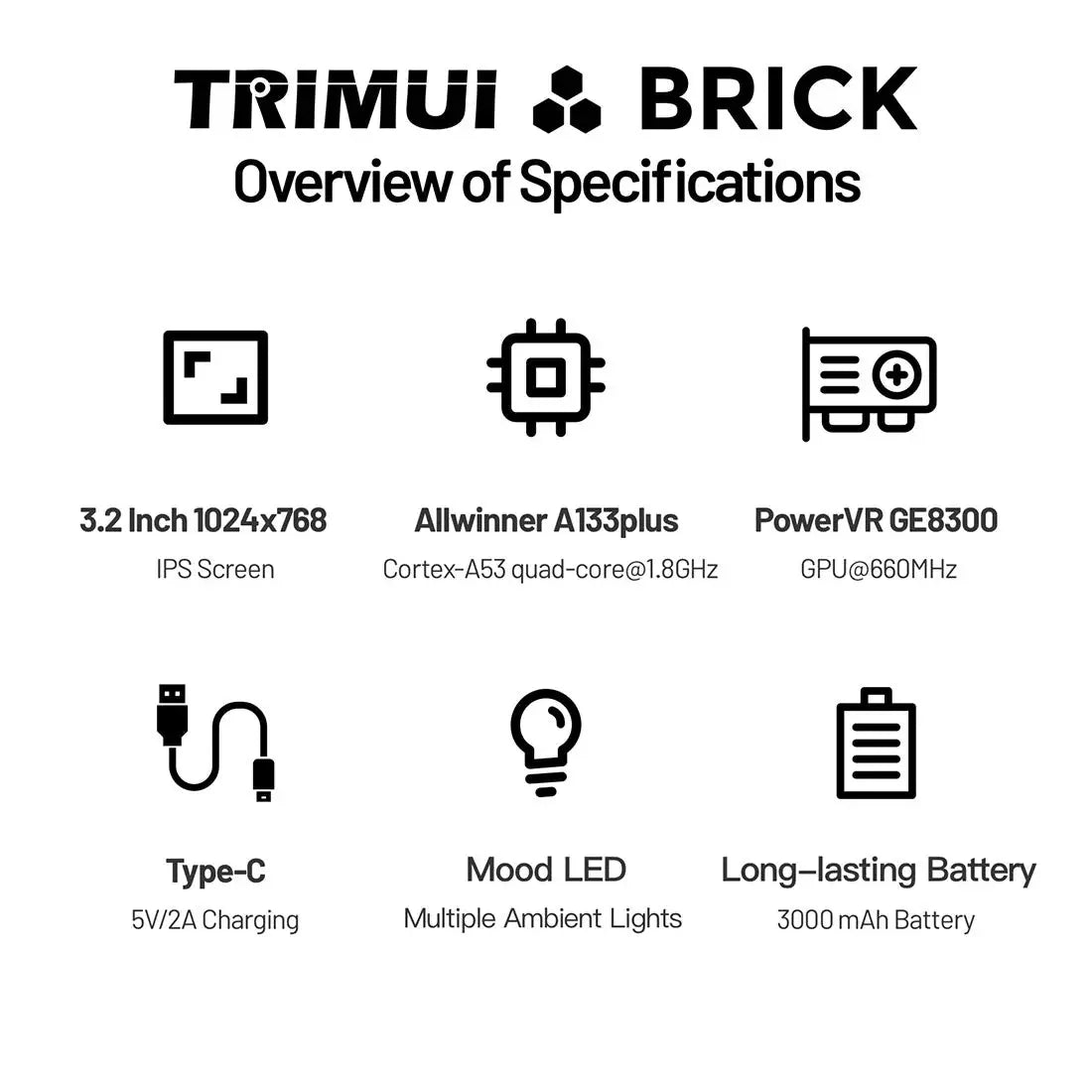 Trimui Brick Retro Handheld Game Console
