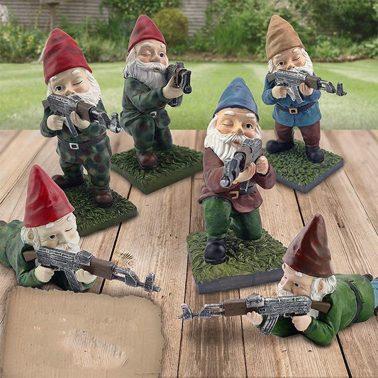 Military Garden Gnome With Camouflage Uniform