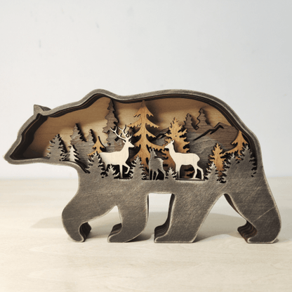 3D Creative Wooden Animal Carving Handcraft Gift