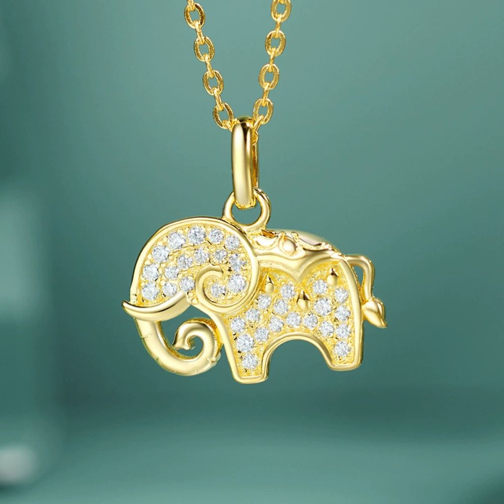 925 Sterling Silver Six-Tooth White Elephant Pendant Necklace – Versatile and Elegant Women's Choker Chain, Wholesale