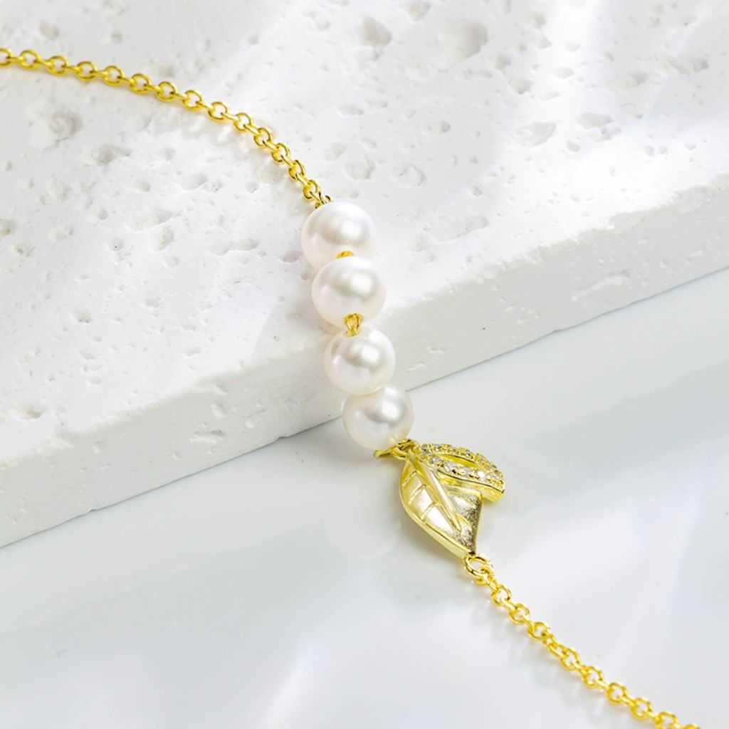 925 Sterling Silver Freshwater Pearl Bracelet for Women with Zirconia - Elegant Gift Jewelry