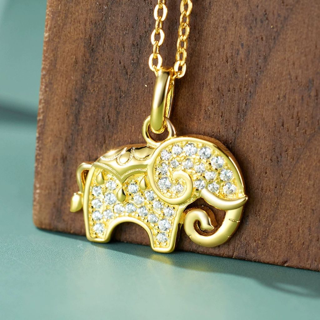 925 Sterling Silver Six-Tooth White Elephant Pendant Necklace – Versatile and Elegant Women's Choker Chain, Wholesale