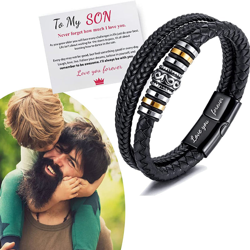 I Will Always Be With You - Fashion Men Adjustable Bracelet Double Row Wristband