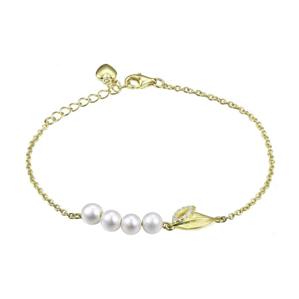 925 Sterling Silver Freshwater Pearl Bracelet for Women with Zirconia - Elegant Gift Jewelry