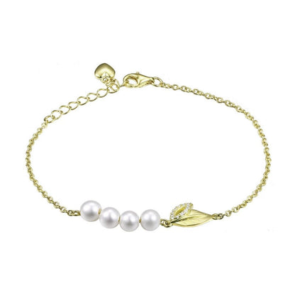 925 Sterling Silver Freshwater Pearl Bracelet for Women with Zirconia - Elegant Gift Jewelry