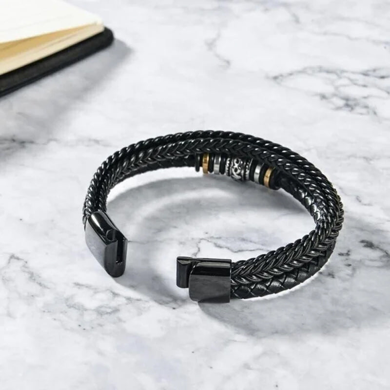 I Will Always Be With You - Fashion Men Adjustable Bracelet Double Row Wristband