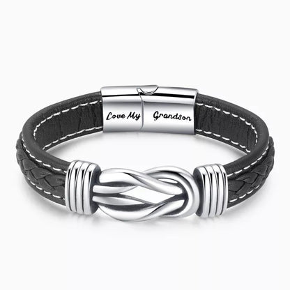 Forever Linked Together Braided Leather Promise Bracelet for Men