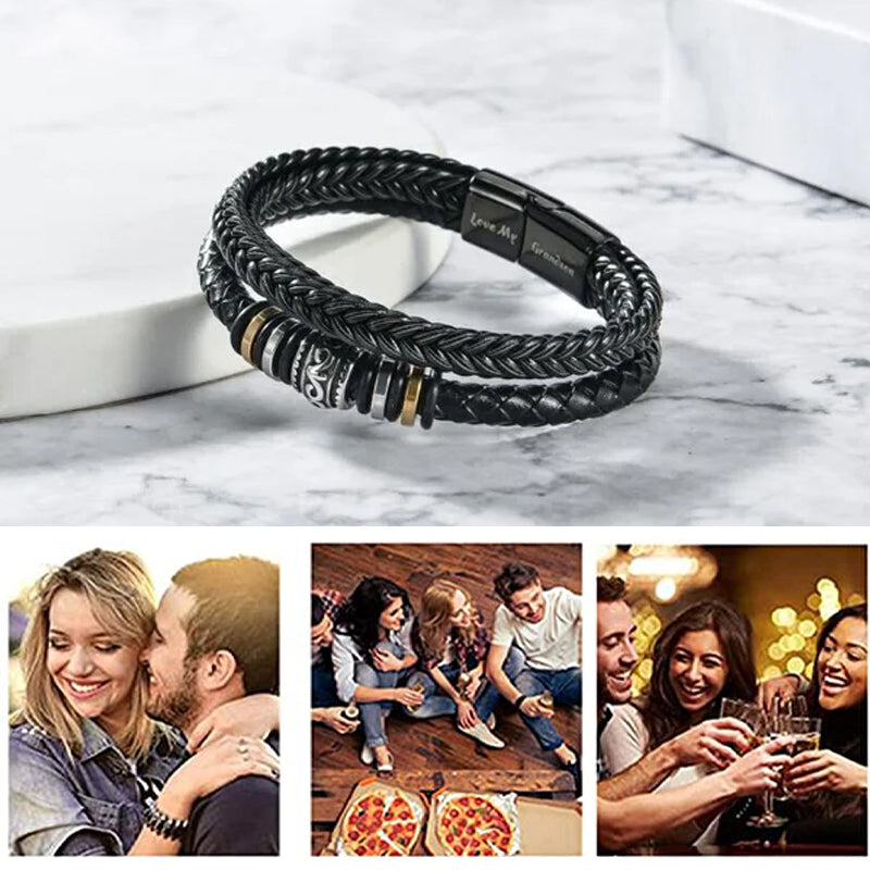 I Will Always Be With You - Fashion Men Adjustable Bracelet Double Row Wristband