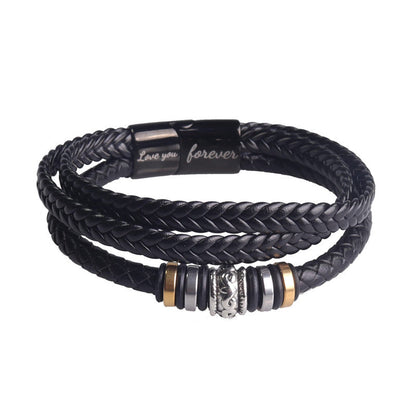 I Will Always Be With You - Fashion Men Adjustable Bracelet Double Row Wristband