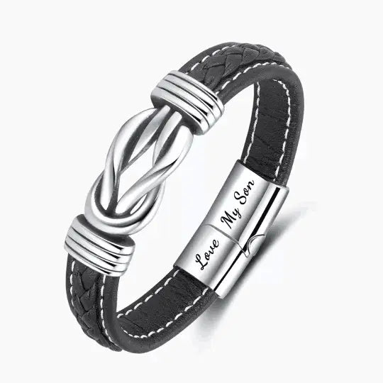 Forever Linked Together Braided Leather Promise Bracelet for Men