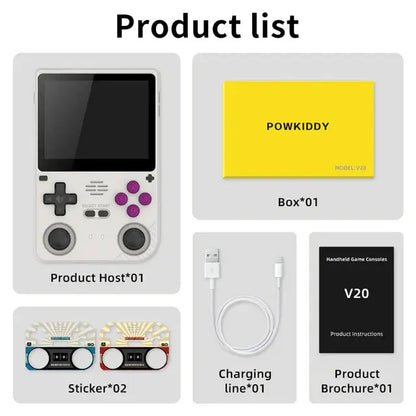 Powkiddy V20 IPS Vertical Retro Handheld Game Console